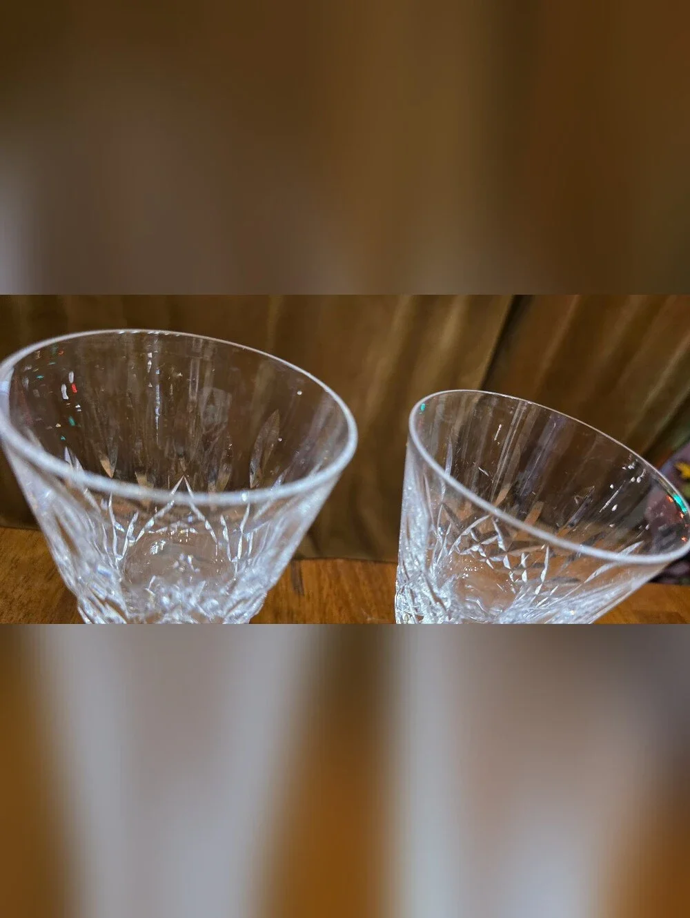 Pair of Vintage Signed Waterford Crystal Lismore Claret Wine Glasses Set of 2